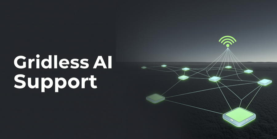 Gridless AI support header artwork.
