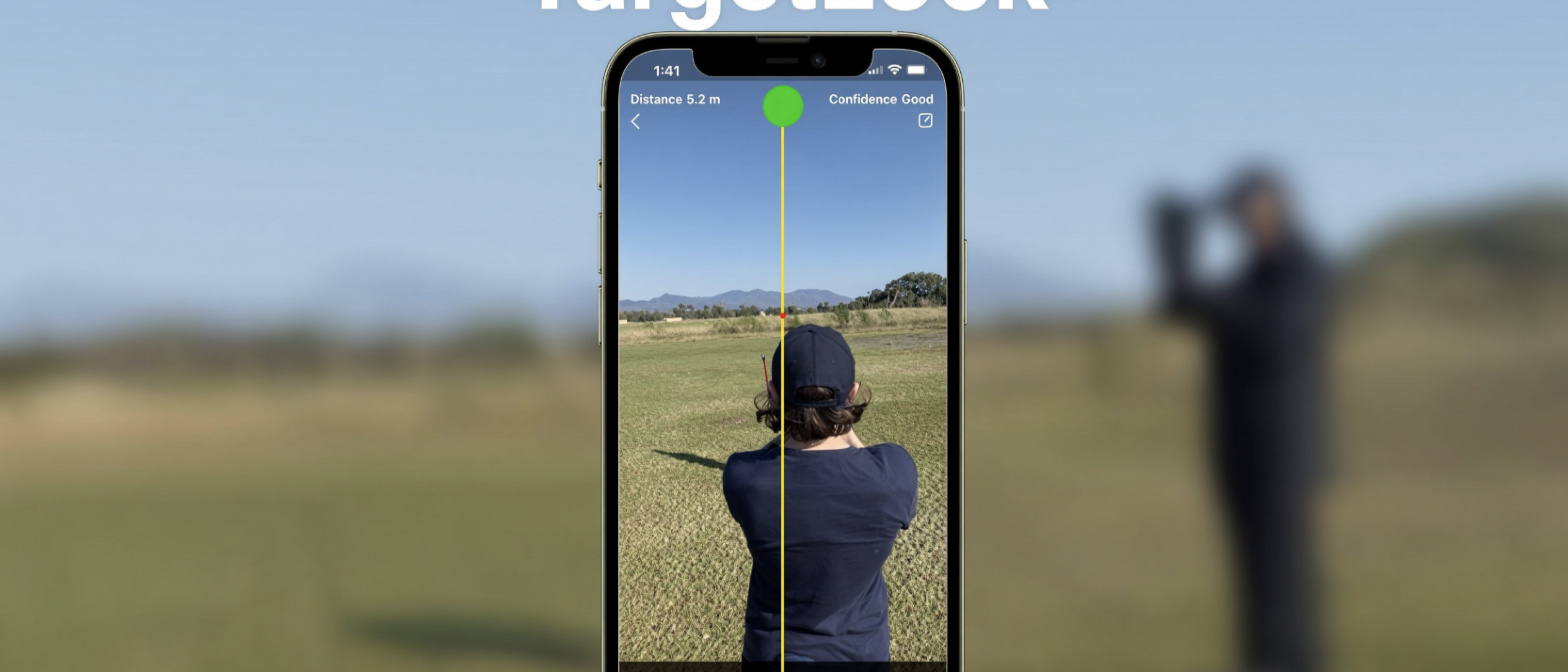 TargetLock header artwork showing an AR distance measurement interface.